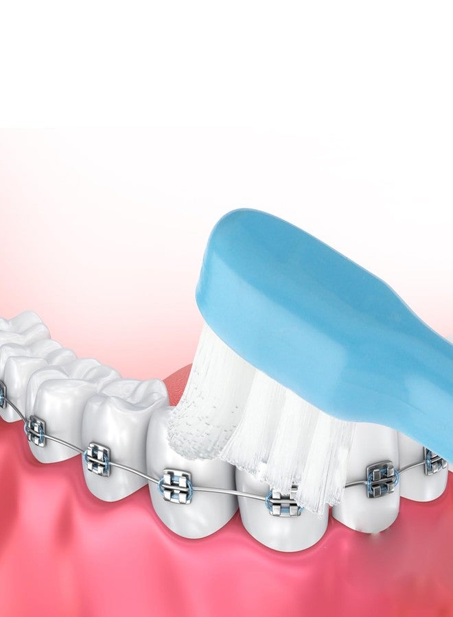 WLLHYF 2 Pieces Tuft Toothbrush Small Head End Tapered Interdental Interspace Nursing Soft Tiny Toothbrush Orthodontic Periodontal Dental Products(Blue + Green) - Image 3